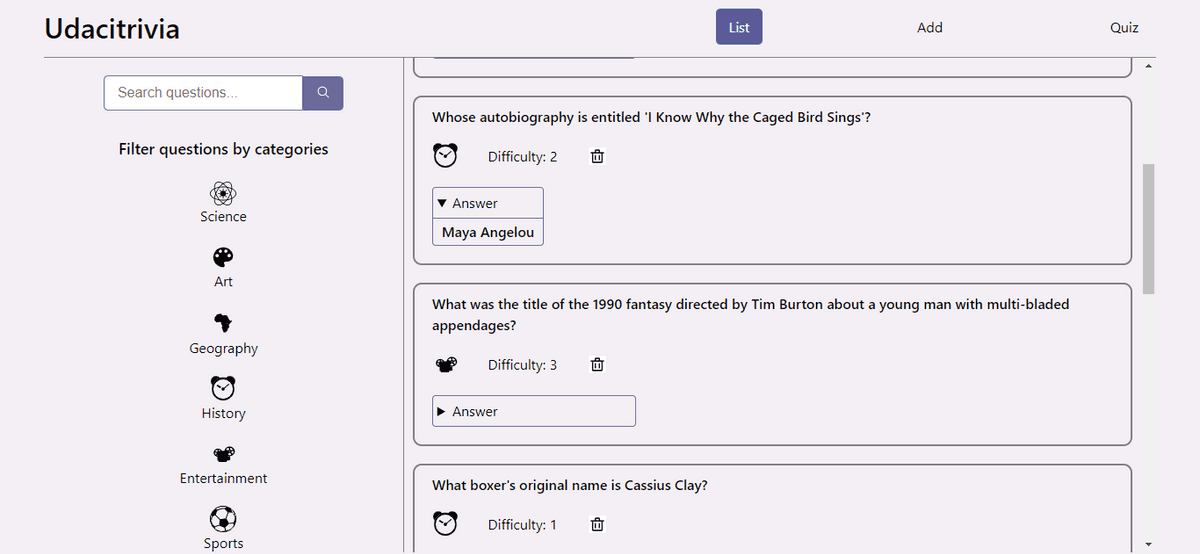 When a user wants to view the answer